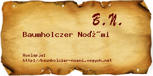 Baumholczer Noémi névjegykártya